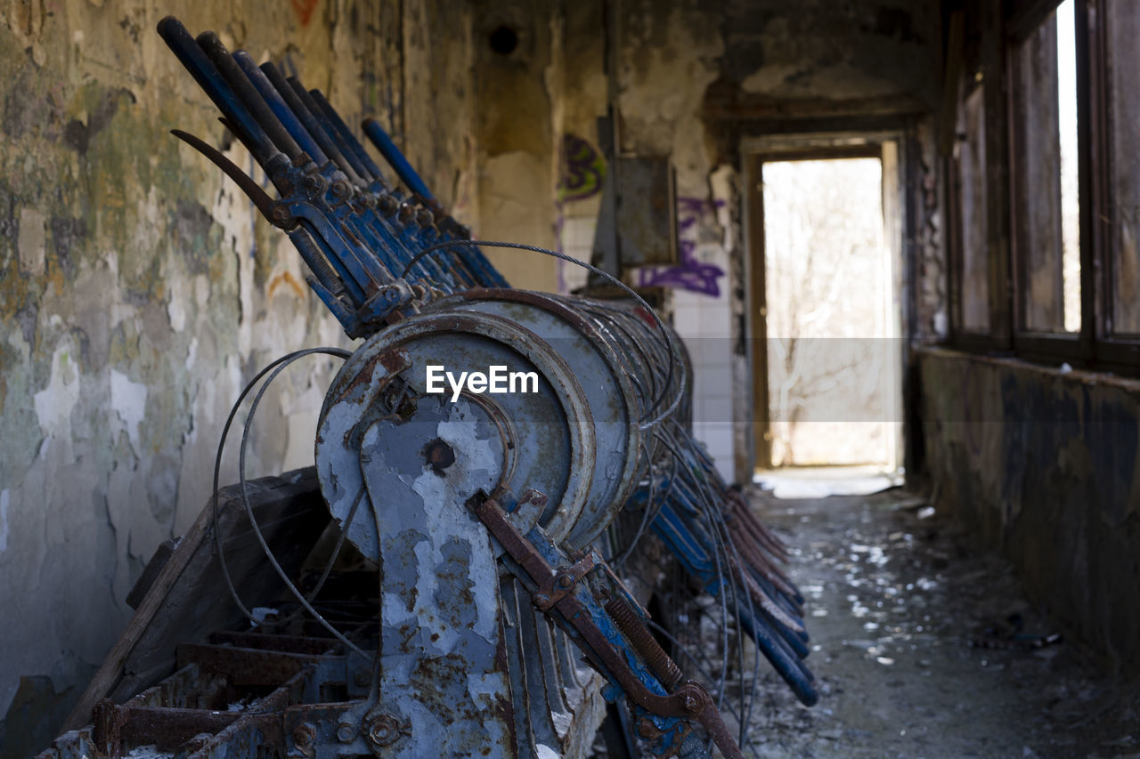 Interior of abandoned building