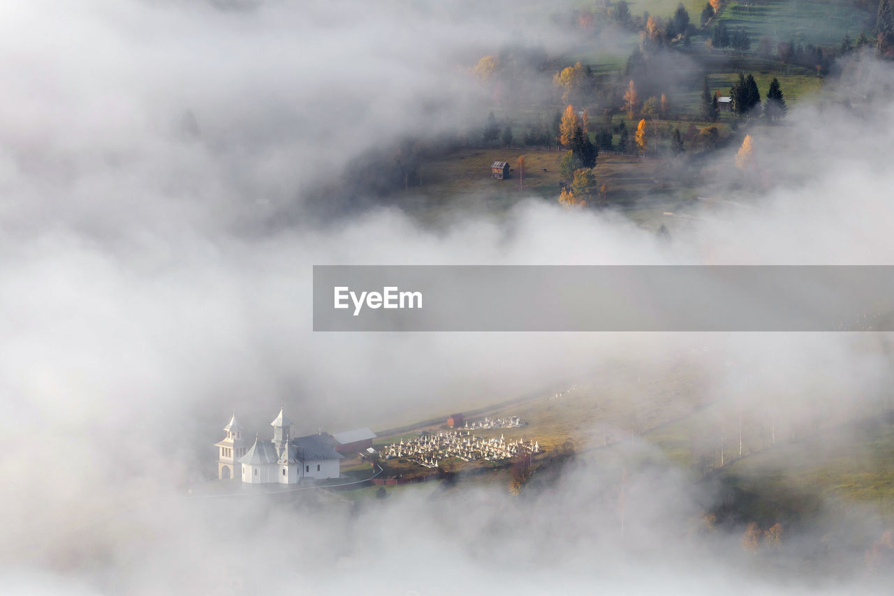 Panoramic view of sea against cloudy sky