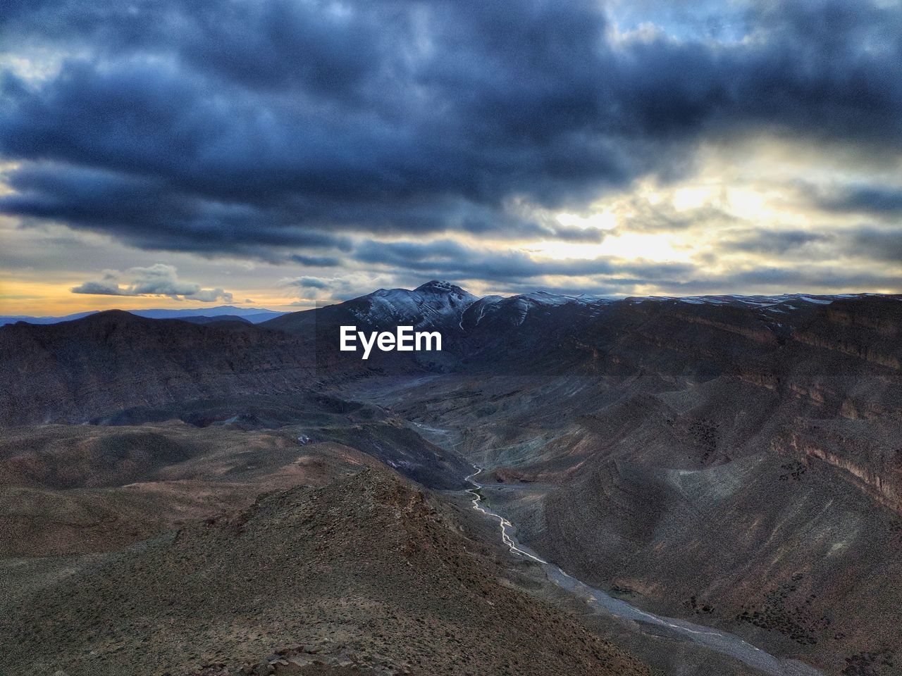 Scenic view of dramatic landscape against sky