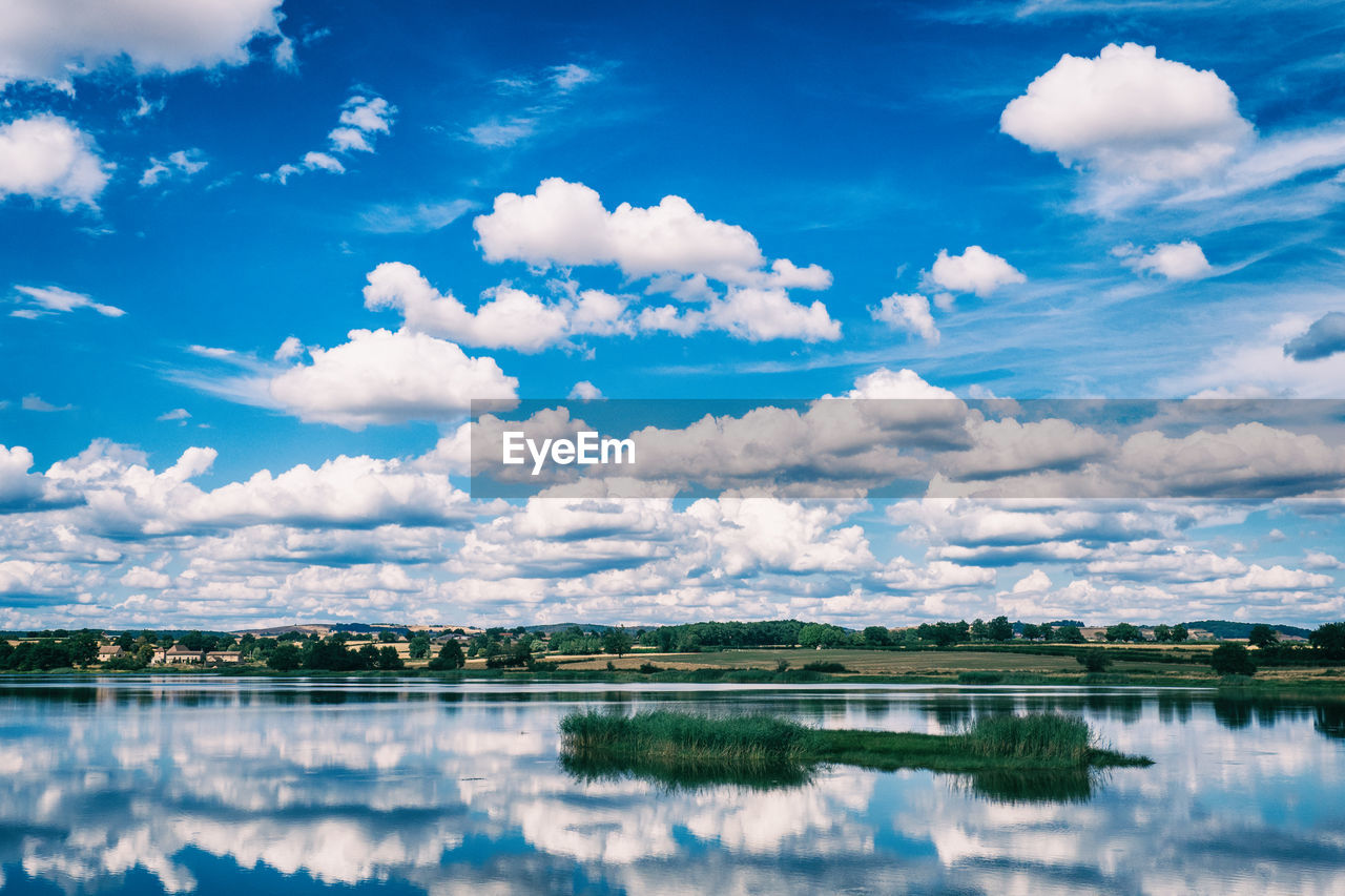 REFLECTION OF CLOUDS IN LAKE