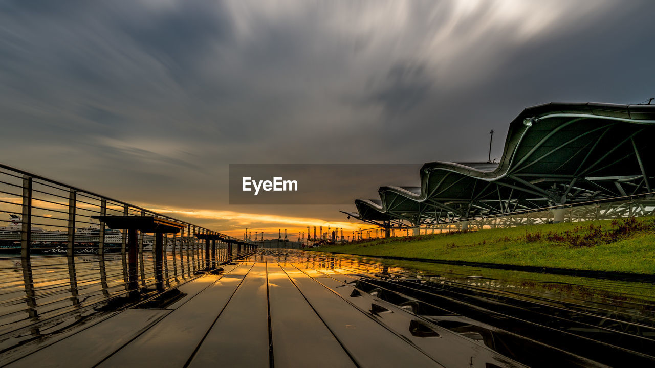 PANORAMIC VIEW OF BRIDGE AT SUNSET