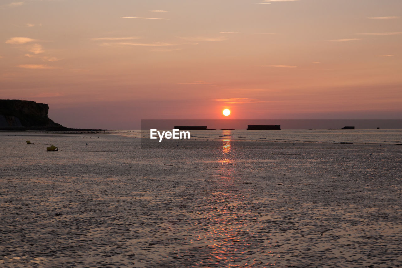 SCENIC VIEW OF SUNSET OVER SEA