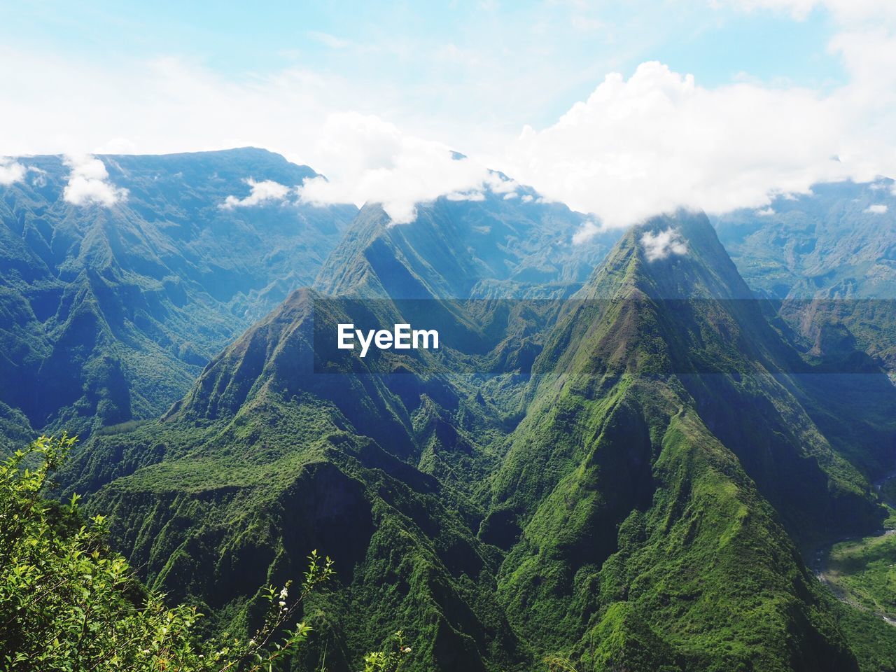 Scenic view of mountains against sky