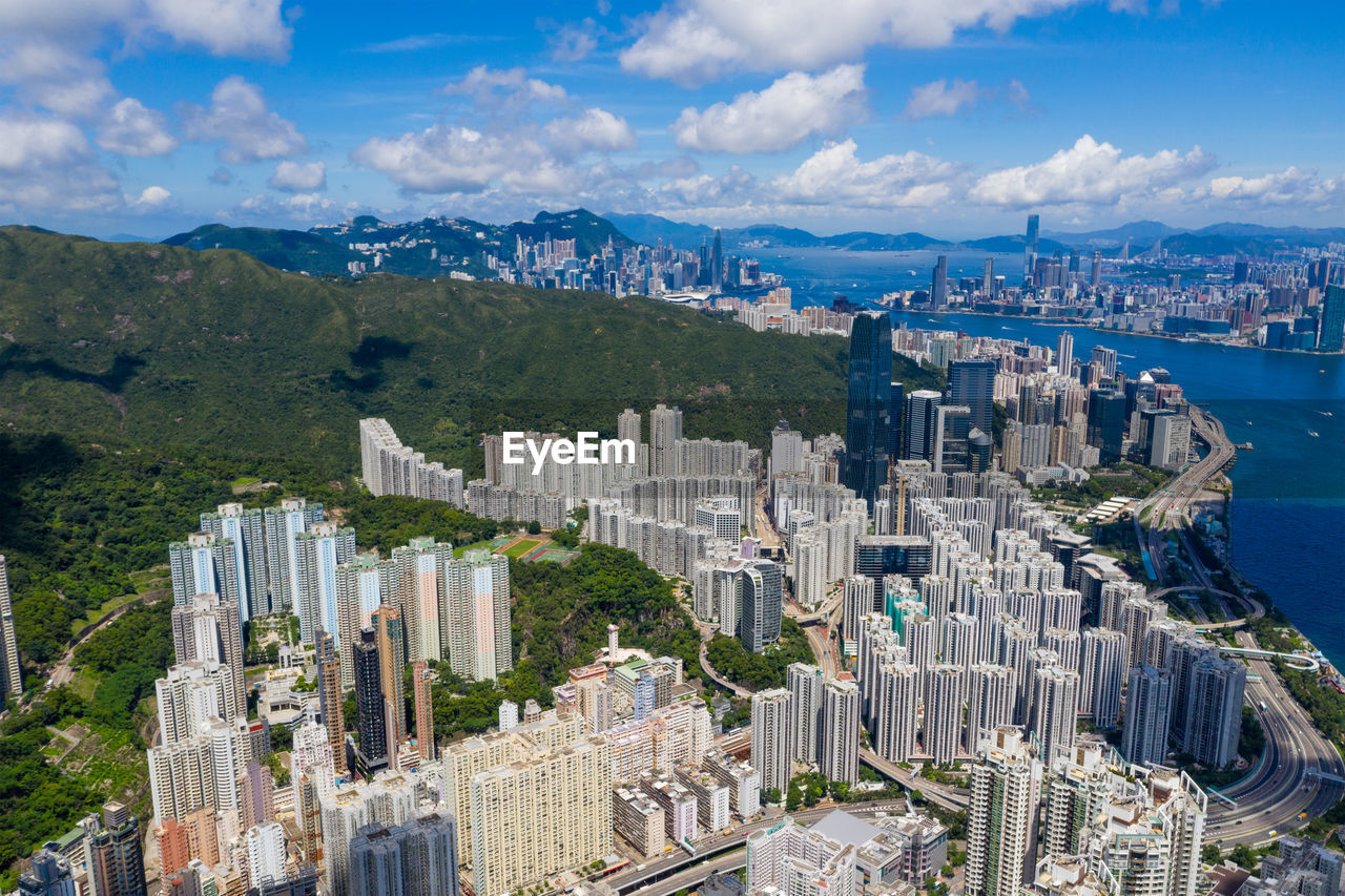 HIGH ANGLE VIEW OF CITY BUILDINGS