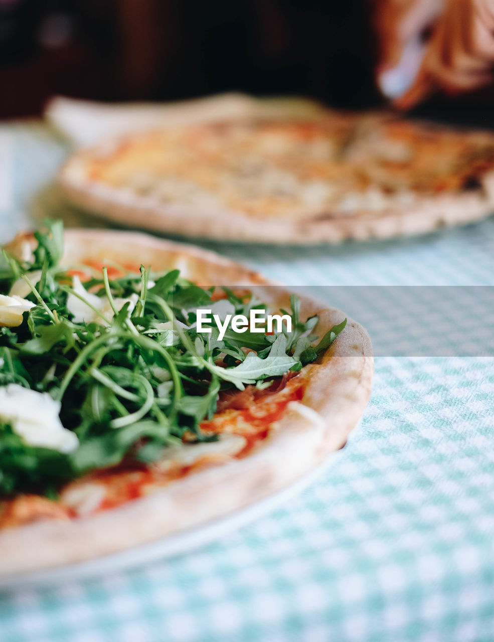 Close-up of pizza on table