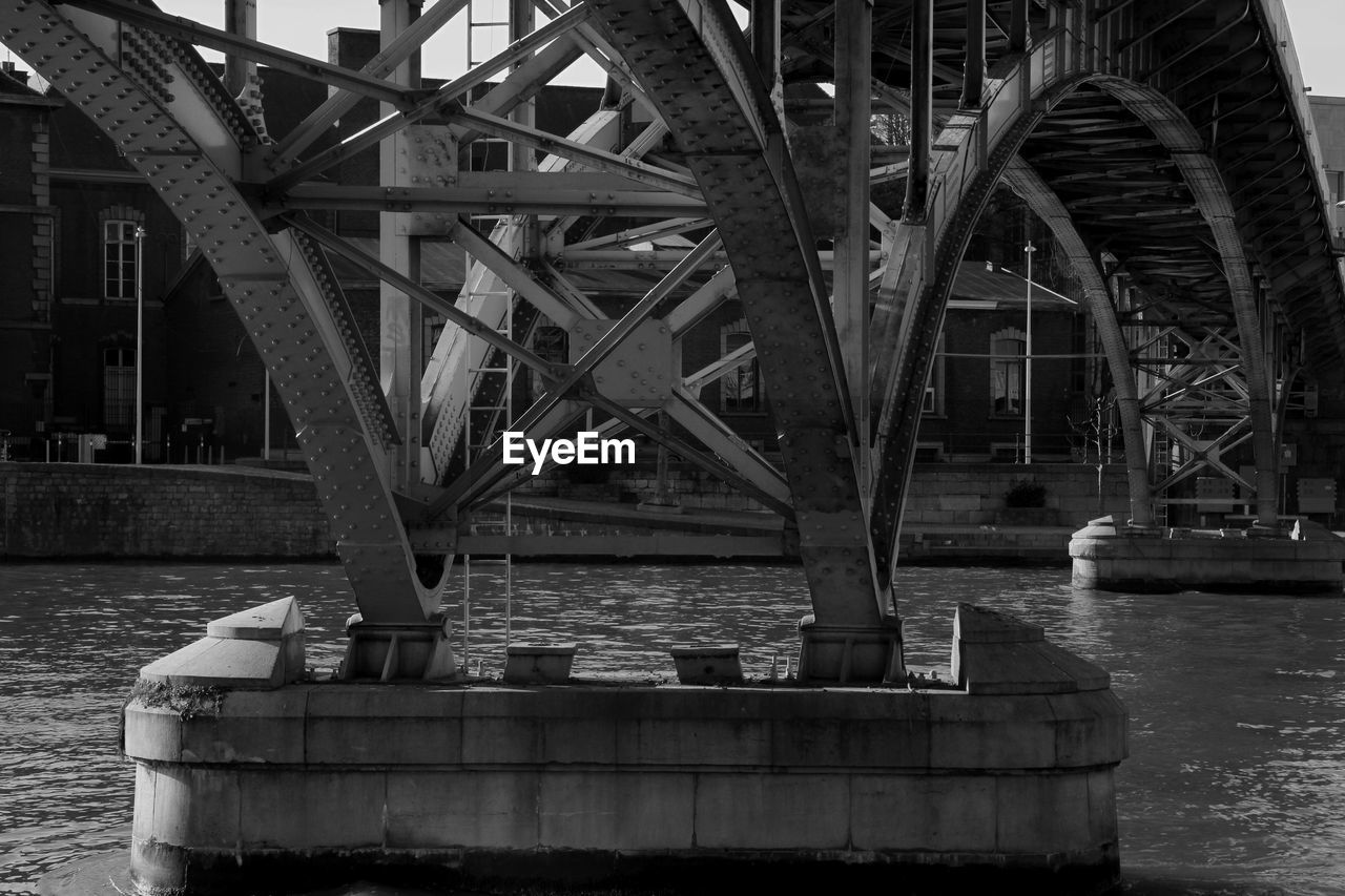 High angle view of bridge over river