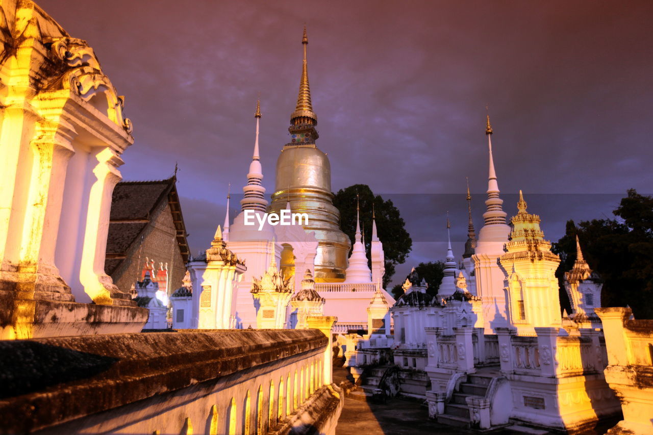 Wat suan dok against sky during sunset