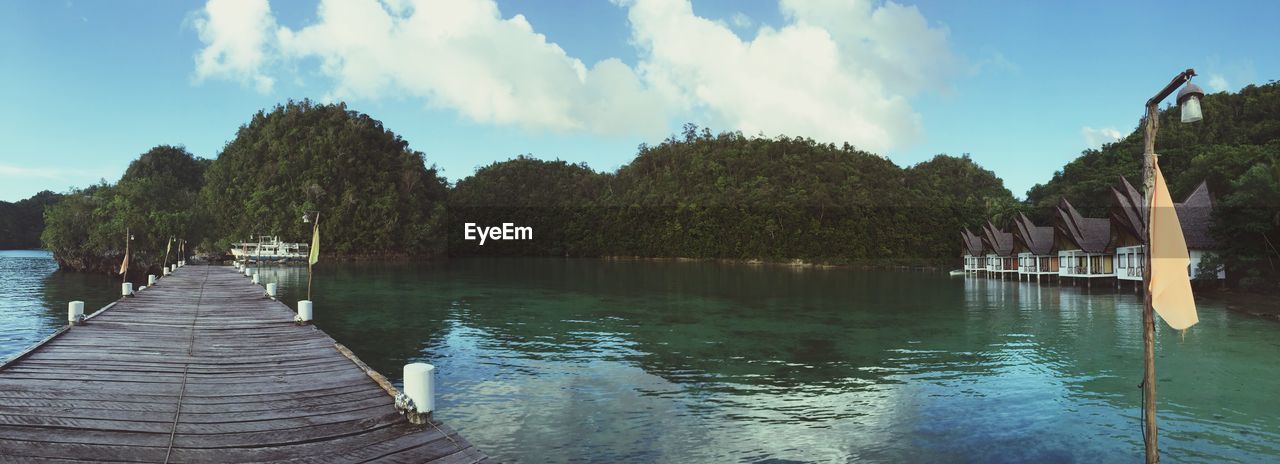 VIEW OF PIER ON LAKE