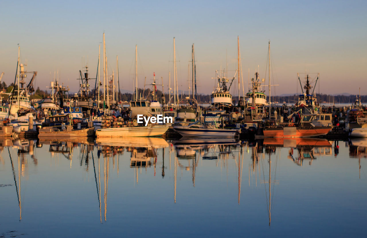 SAILBOATS MOORED IN MARINA