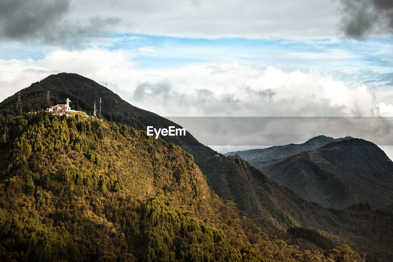 Panoramic view of mountains against sky