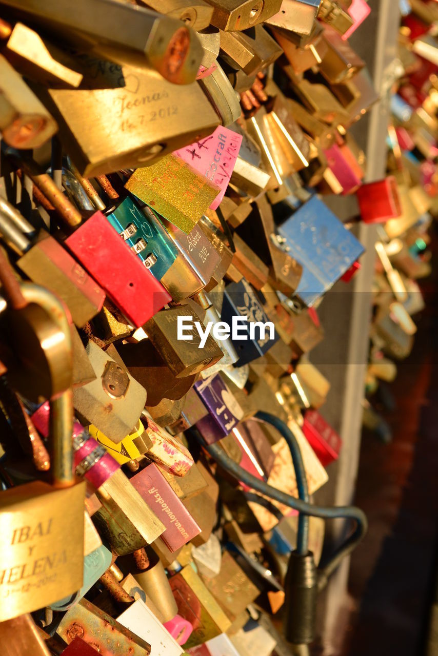 CLOSE-UP OF PADLOCKS