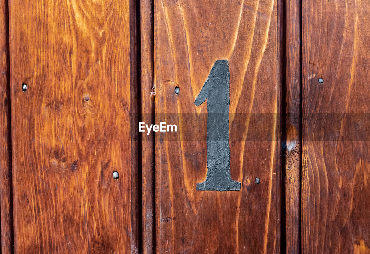 FULL FRAME SHOT OF WOODEN DOOR WITH TEXT