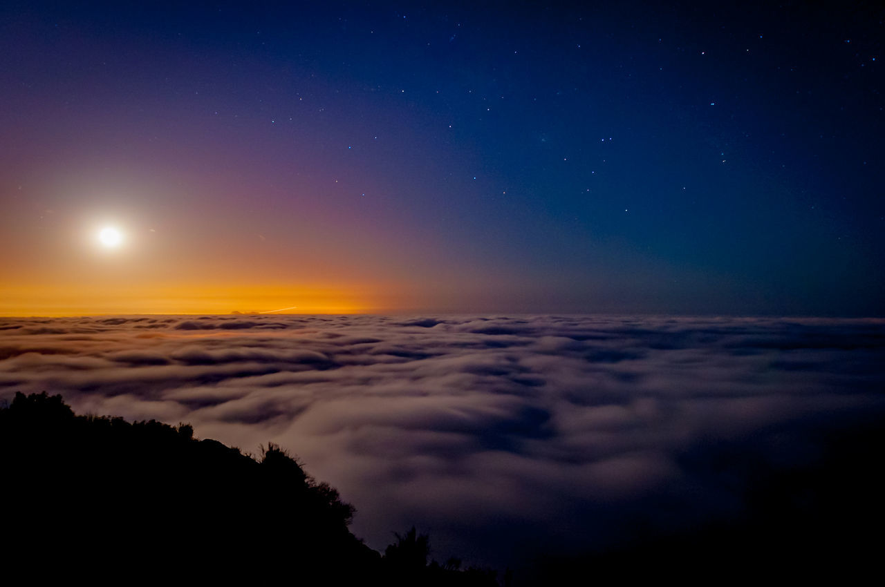 SCENIC VIEW OF MOON AT NIGHT SKY