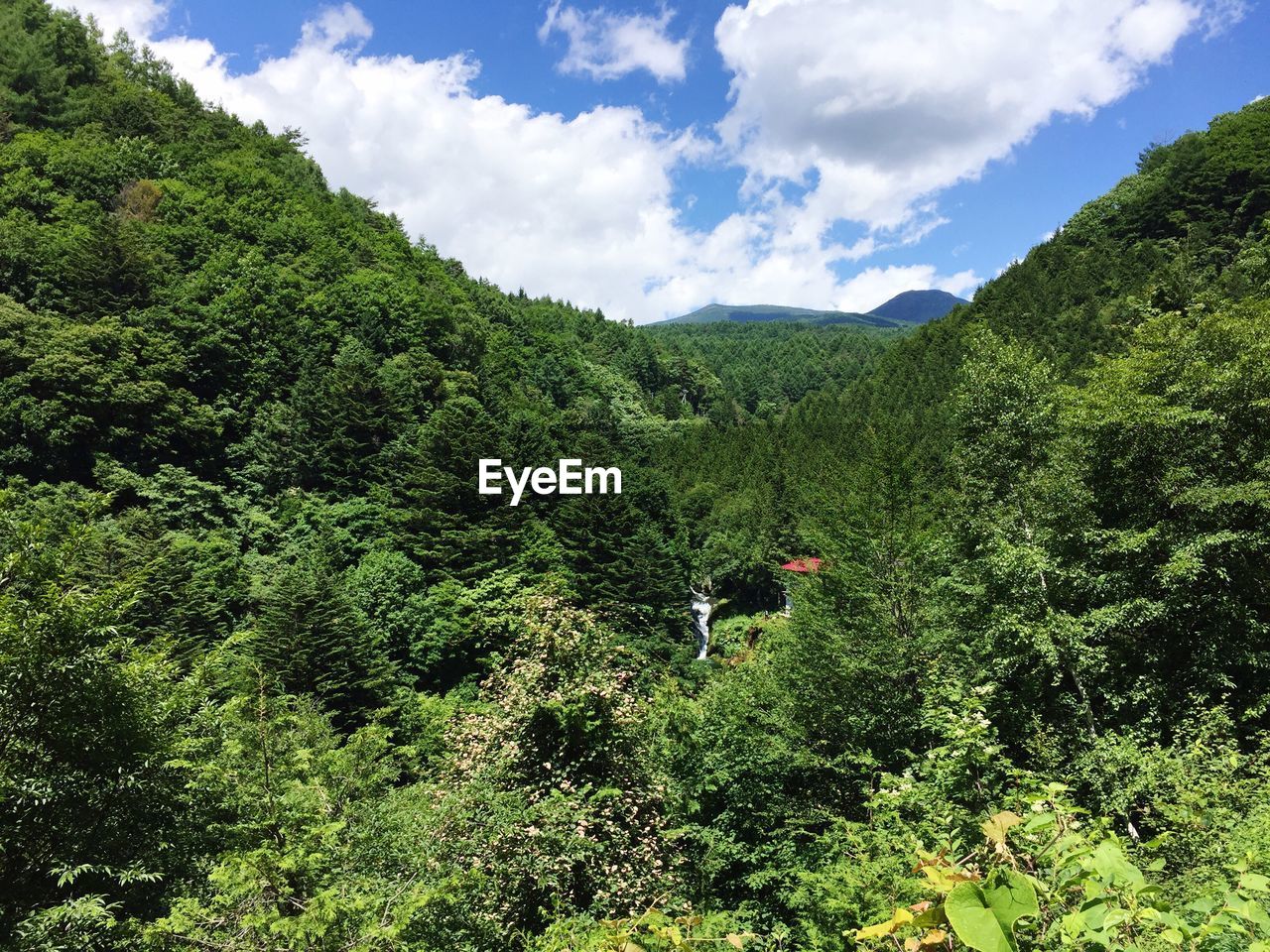 Mountain with sky in background