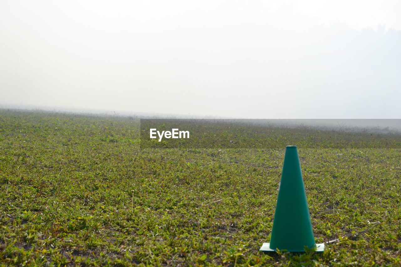 GREEN LANDSCAPE AGAINST CLEAR SKY