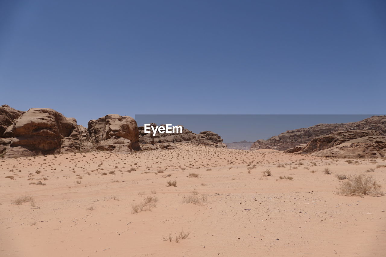 Valley in wadi rum scenic view 