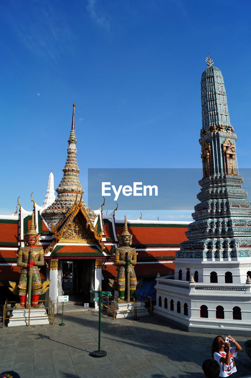 Low angle view of temple against sky