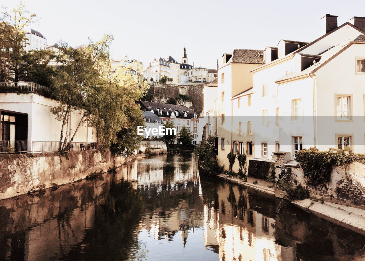 CANAL BY BUILDINGS AGAINST SKY