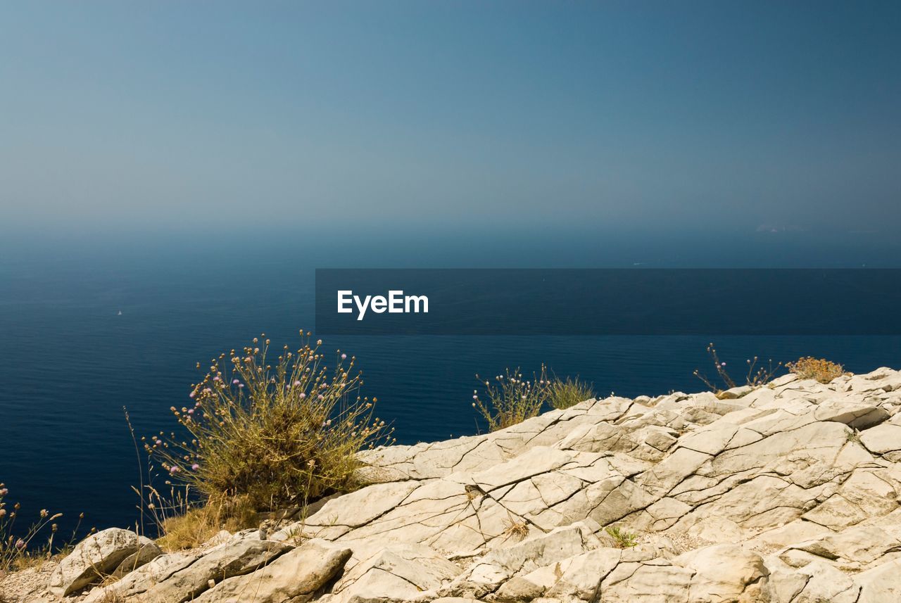 High angle view of sea against sky