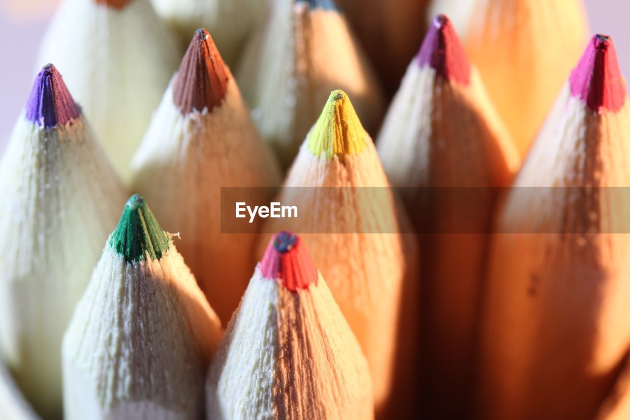 Close-up of colored pencils