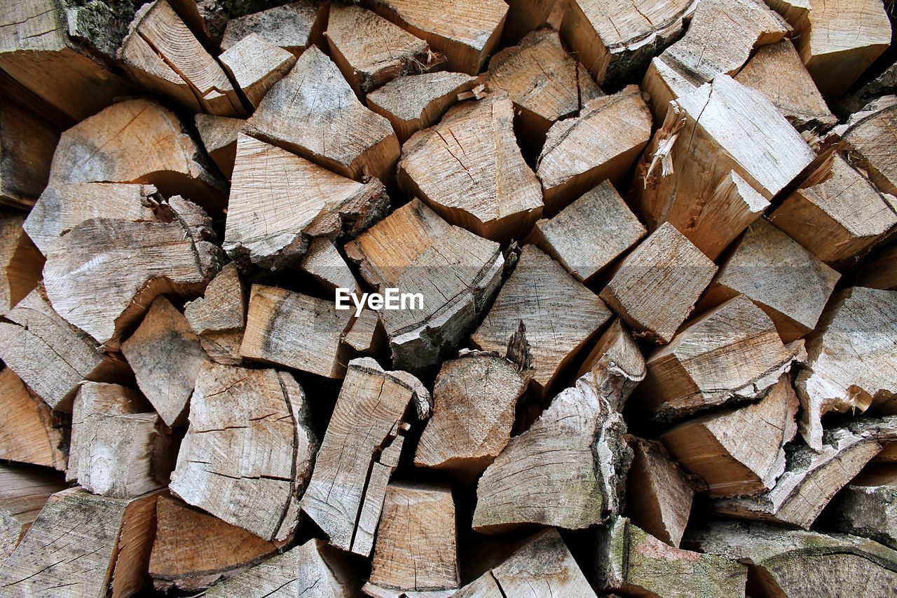 Full frame shot of logs