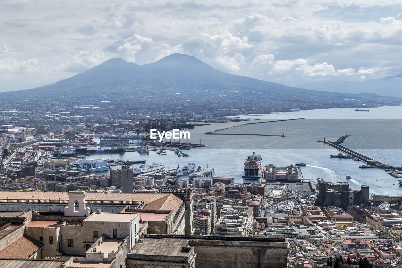 Aerial view of the gulf of naples