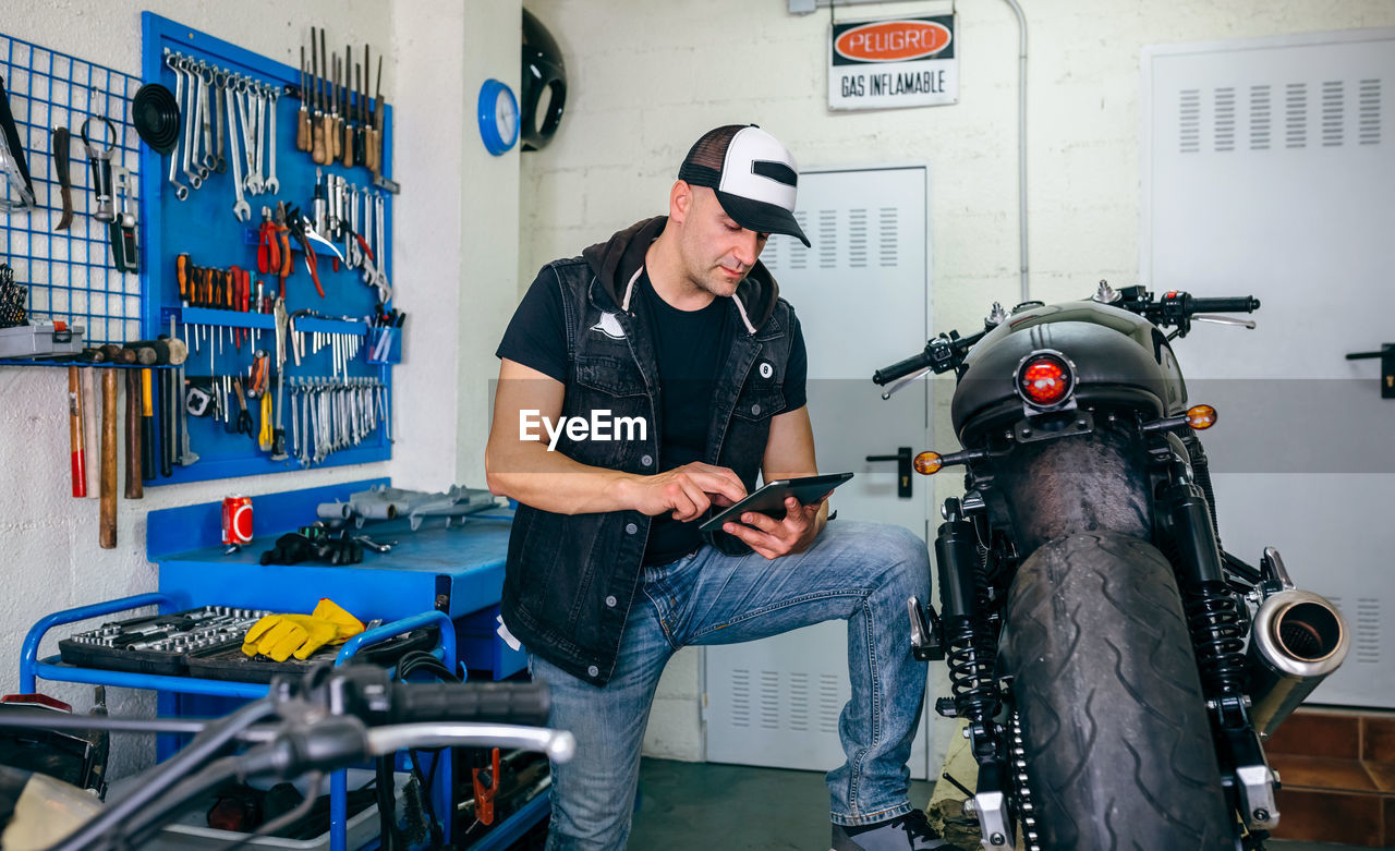 Mechanic working in garage