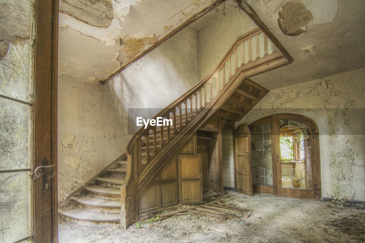 Interior of abandoned building