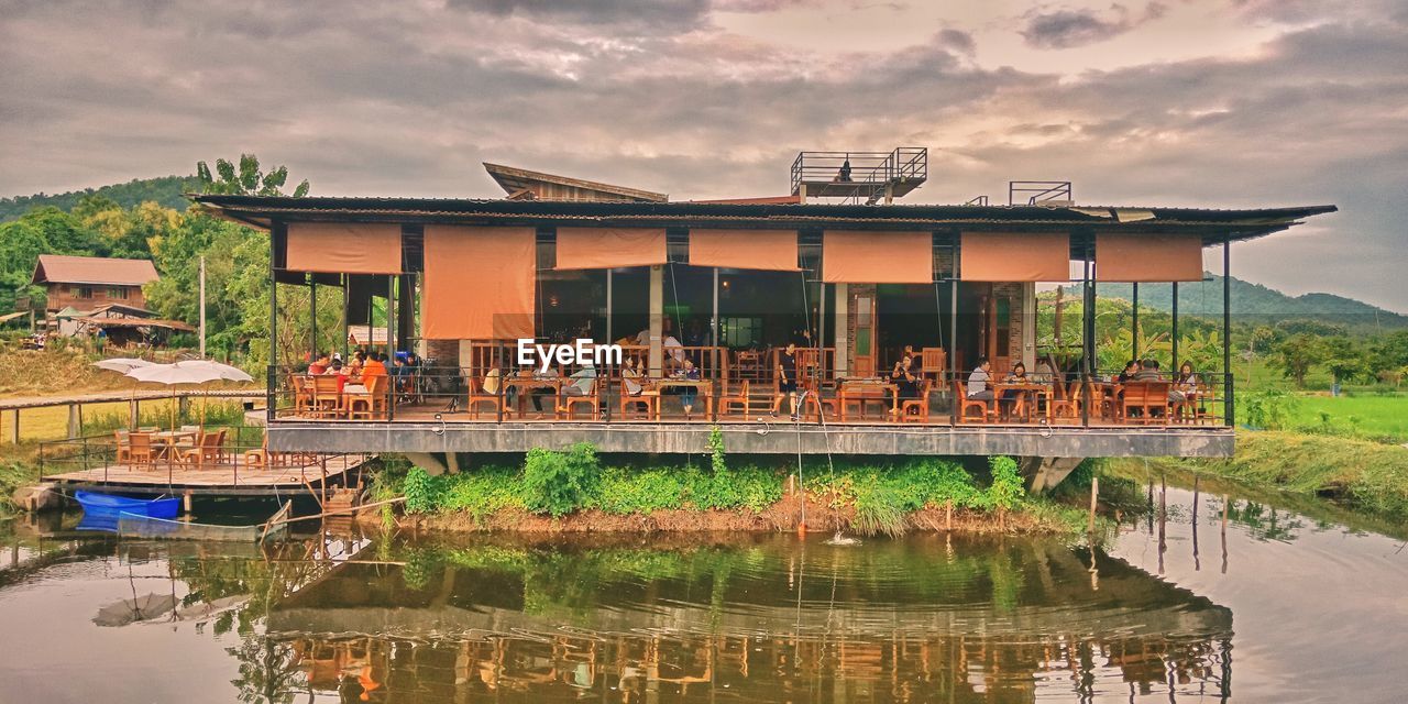 Restaurant by lake