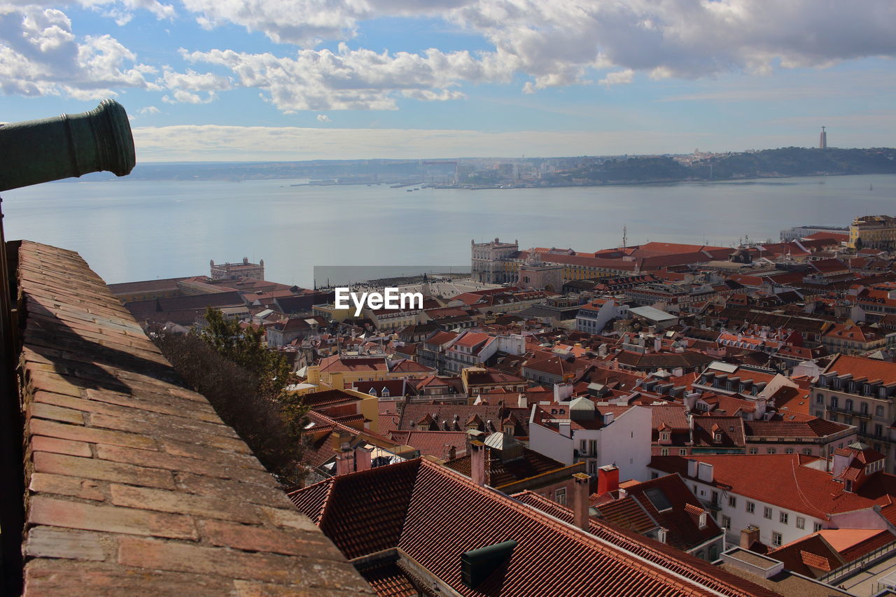 TOWNSCAPE BY SEA AGAINST SKY