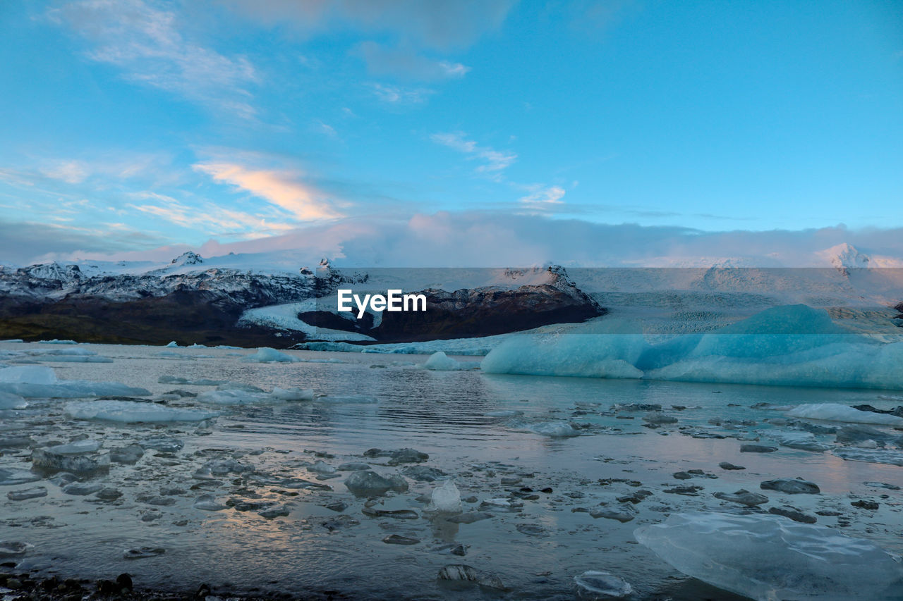 SCENIC VIEW OF SNOWCAPPED LANDSCAPE AGAINST SKY