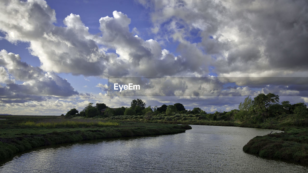 Scenic view of river against sky