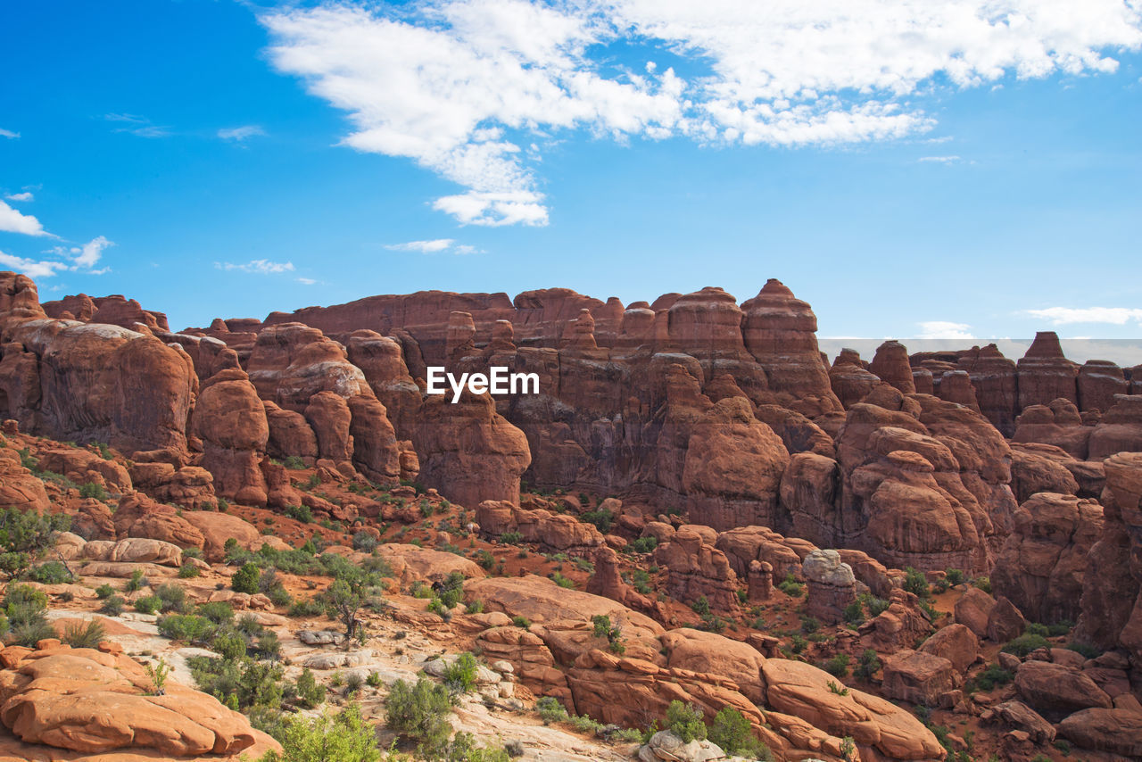 ROCK FORMATIONS ON LAND AGAINST SKY