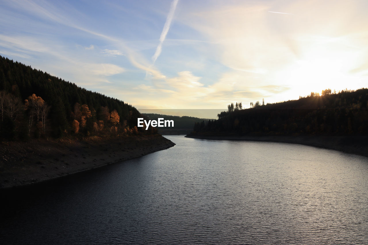 SCENIC VIEW OF RIVER BY TREES AGAINST SKY