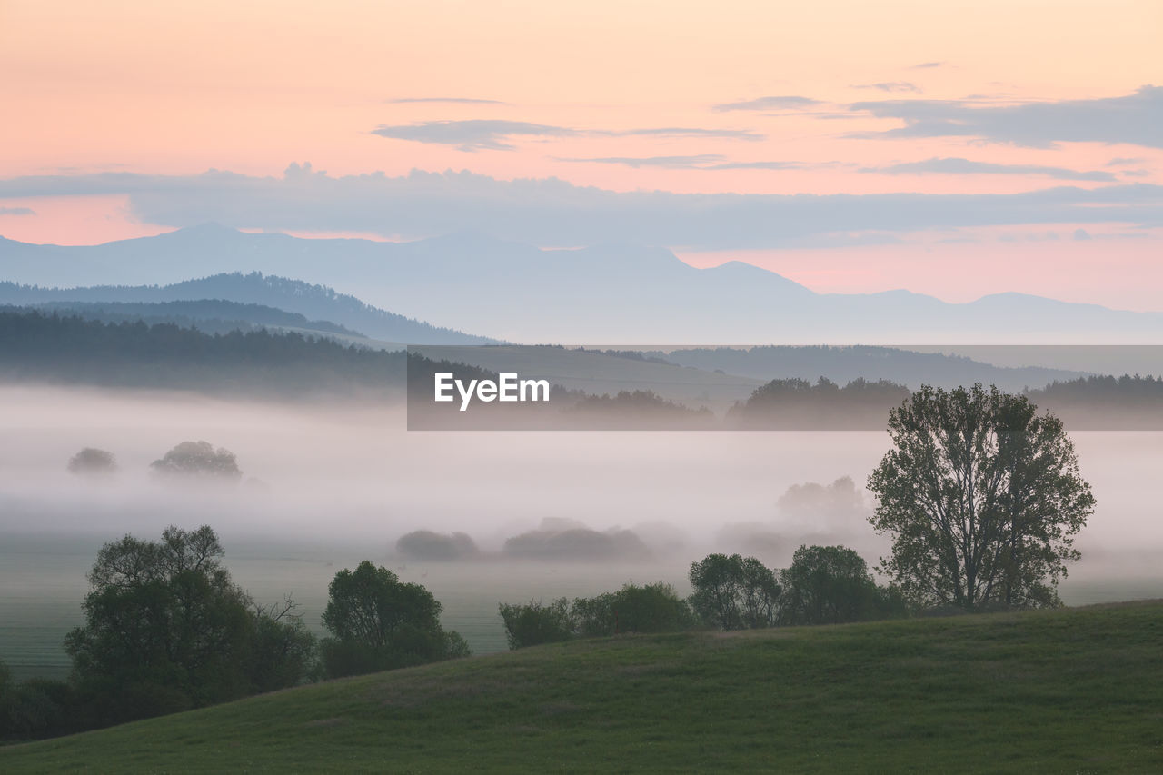 Rural landscape of turiec region in northern slovakia.