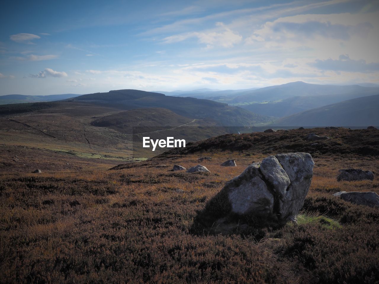 Scenic view of dramatic landscape against sky