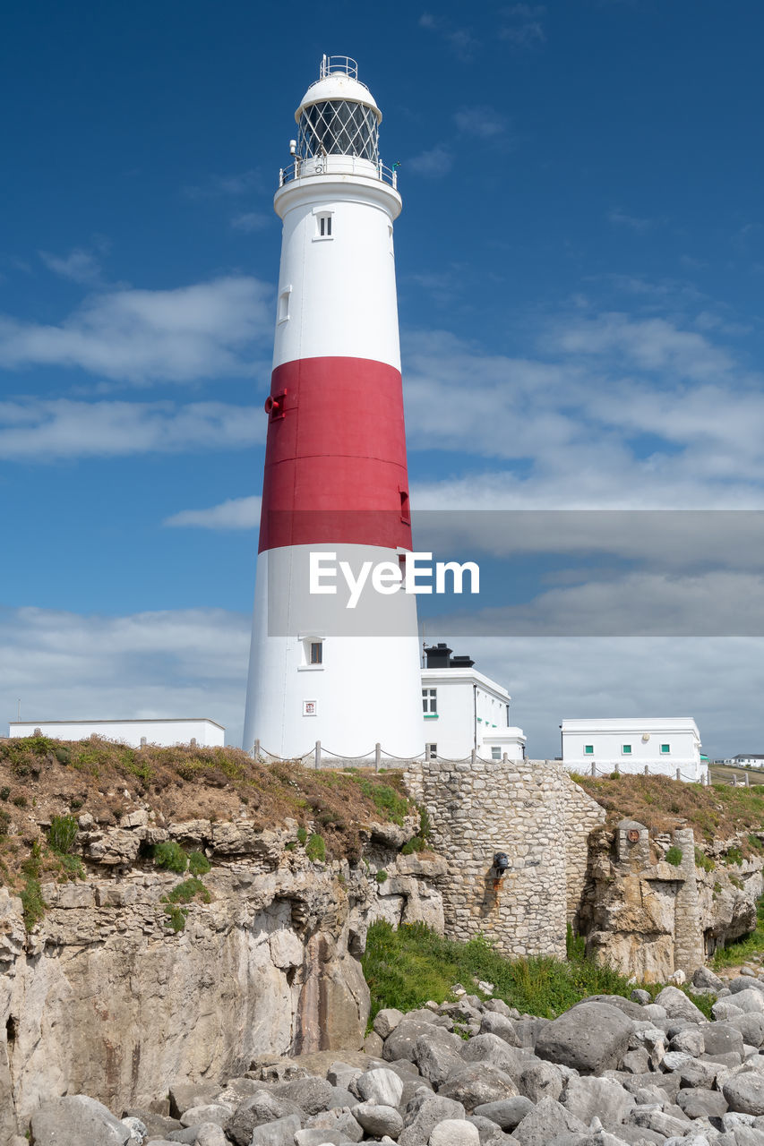 Landscape photo of portland bill lighthouse on the jurassic coast in dorset