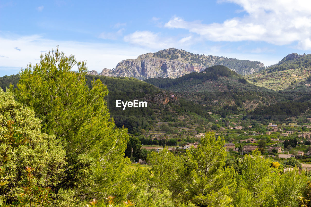 Scenic view at landscape from coll de soller, mallorca
