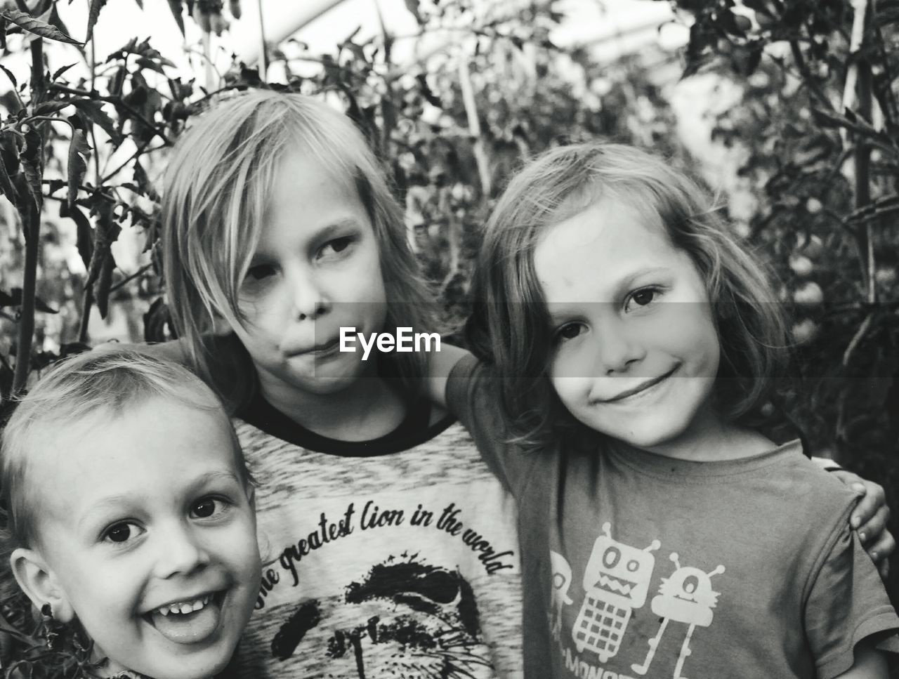 Portrait of girls smiling