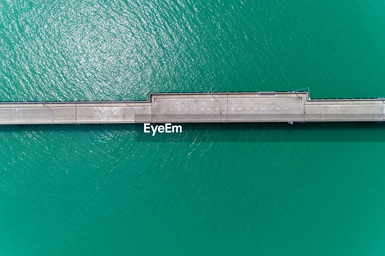 Aerial view of bridge over sea