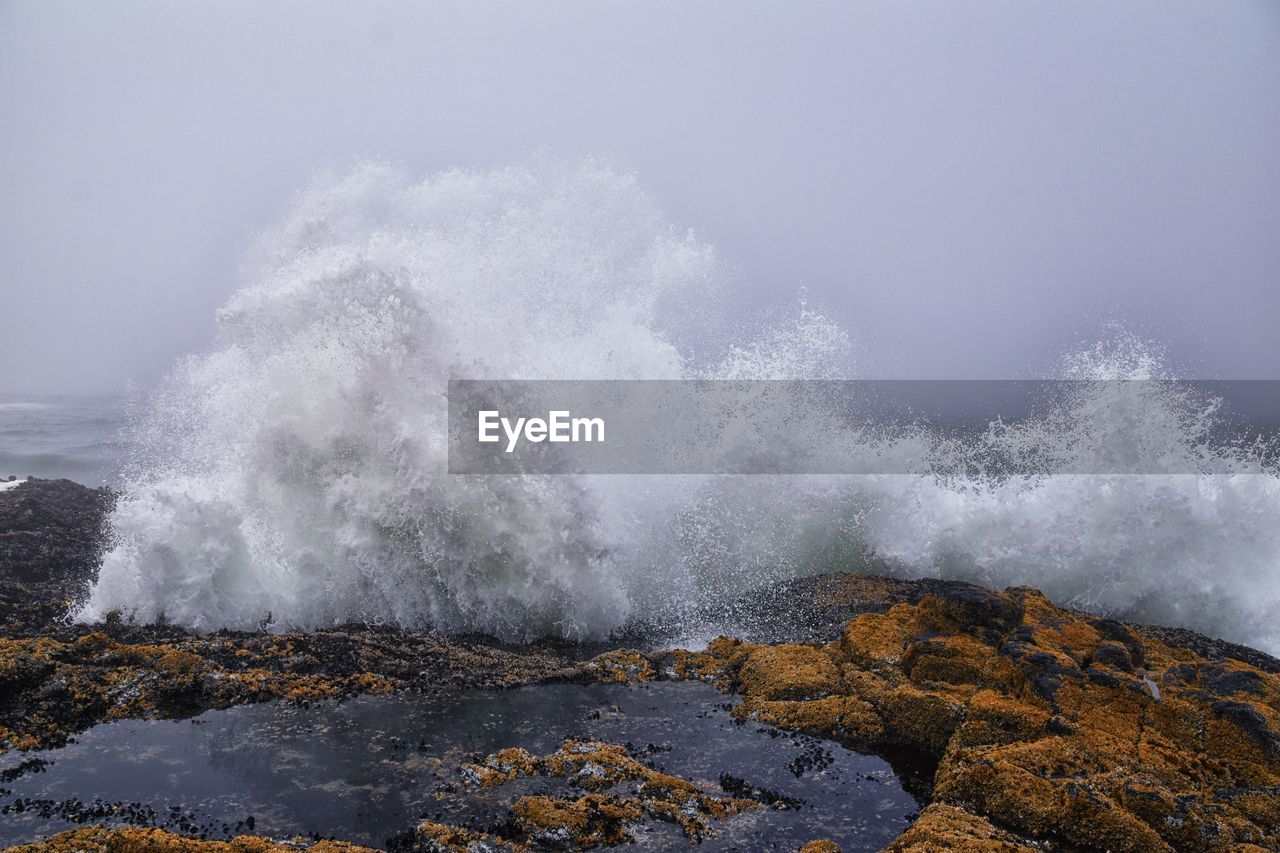 water, sea, motion, shore, rock, beauty in nature, wave, coast, power in nature, ocean, wind wave, body of water, breaking, nature, no people, blowhole, scenics - nature, splashing, beach, land, outdoors, sky, hitting, water sports, cloud, geology, day, sports, environment, rough, horizon