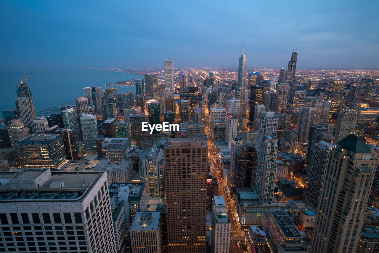 Aerial view of buildings in city