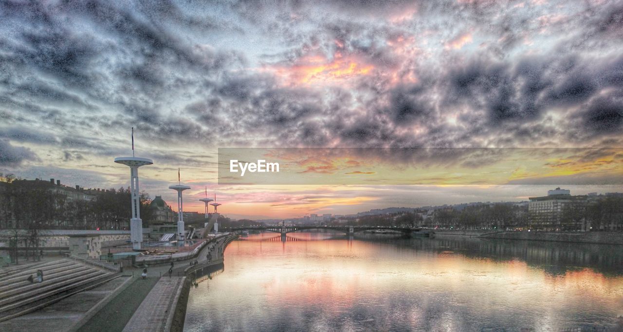 VIEW OF RIVER AT SUNSET