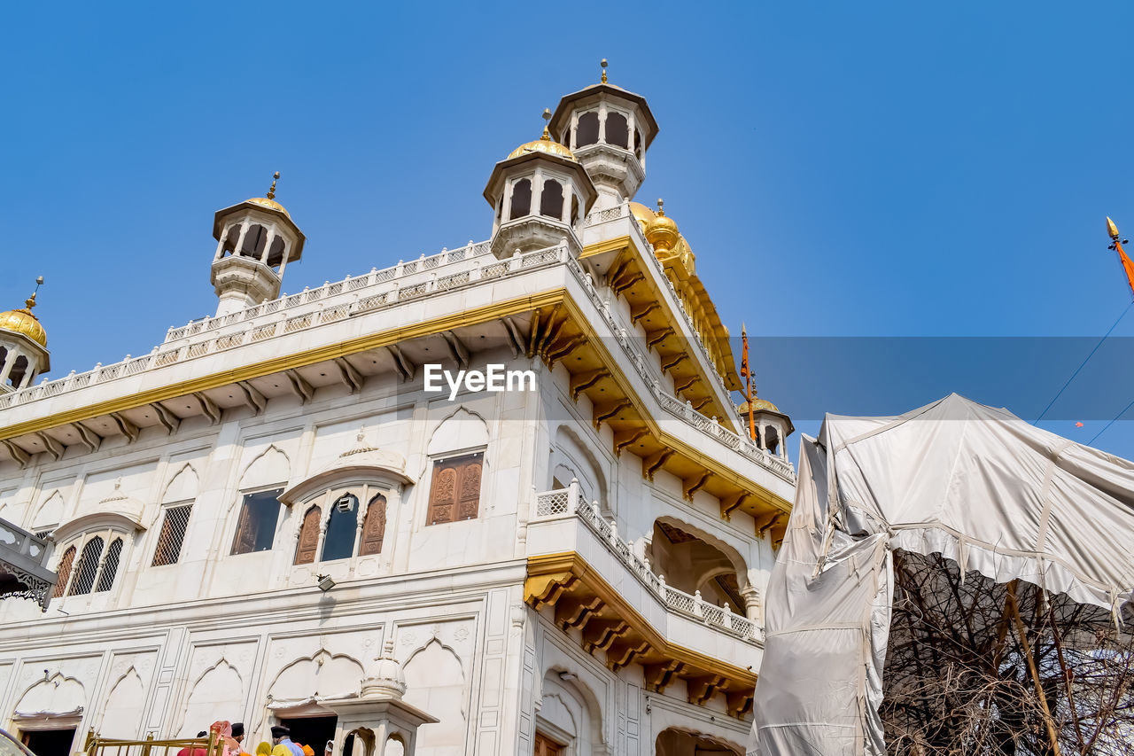 View of details of architecture inside golden temple - harmandir sahib in amritsar, punjab, india