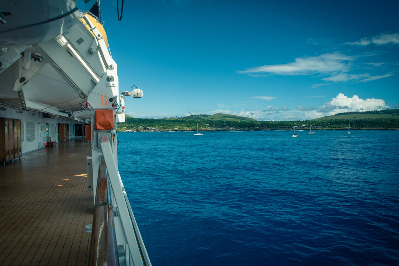 VIEW OF SEA AGAINST BLUE SKY