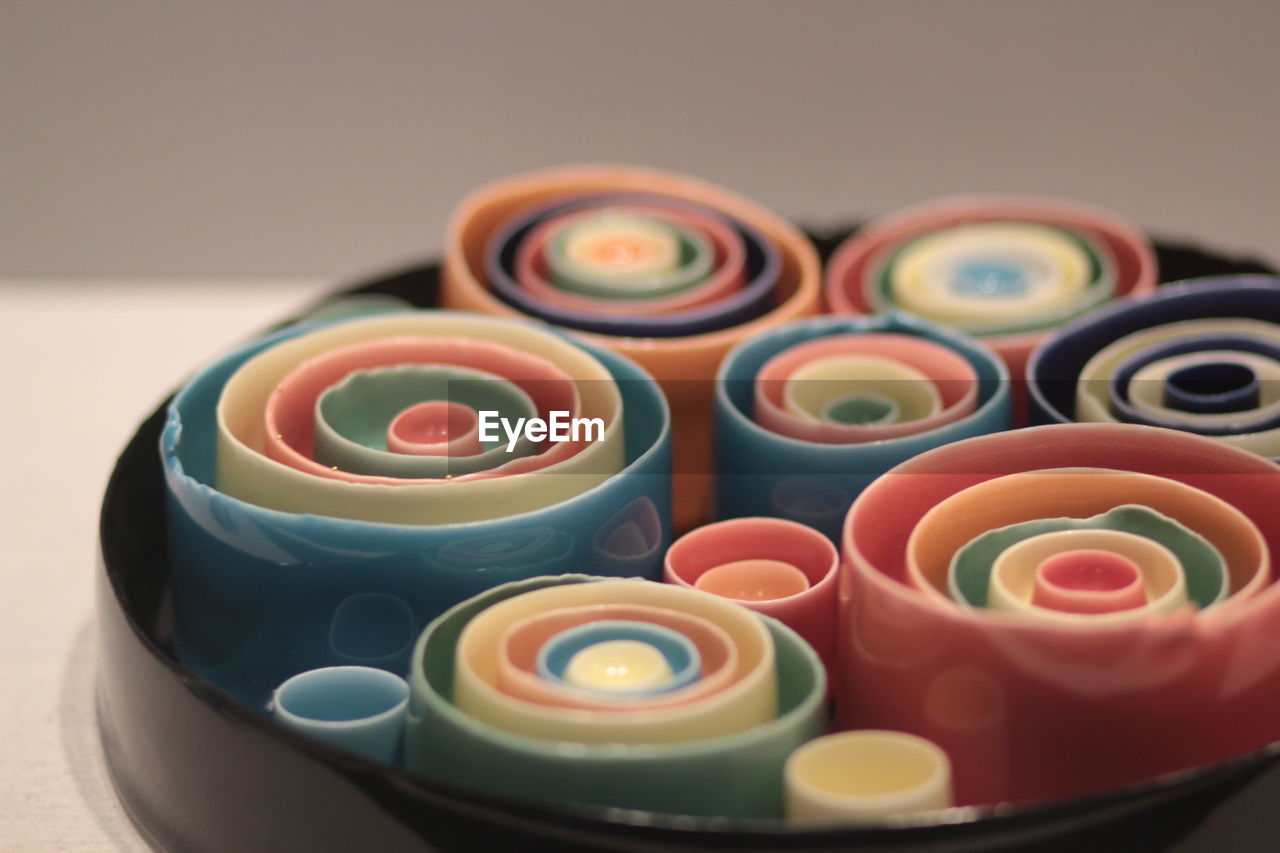 Extreme close up of colorful candies