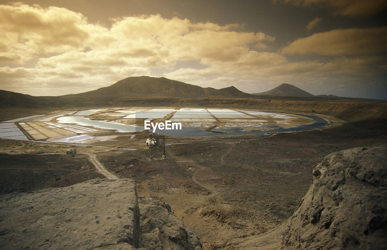 scenic view of desert against sky