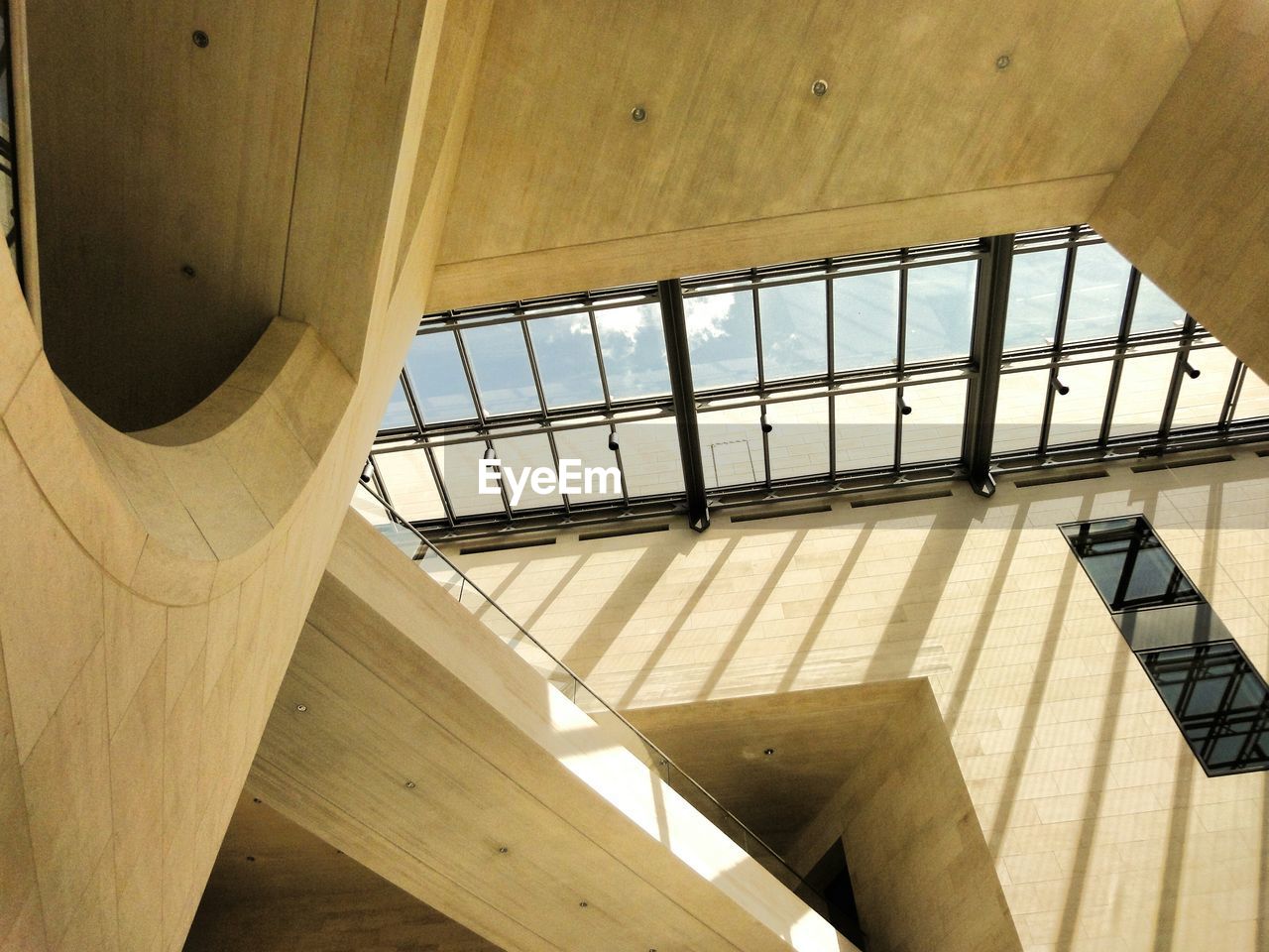 Low angle view of skylight of building