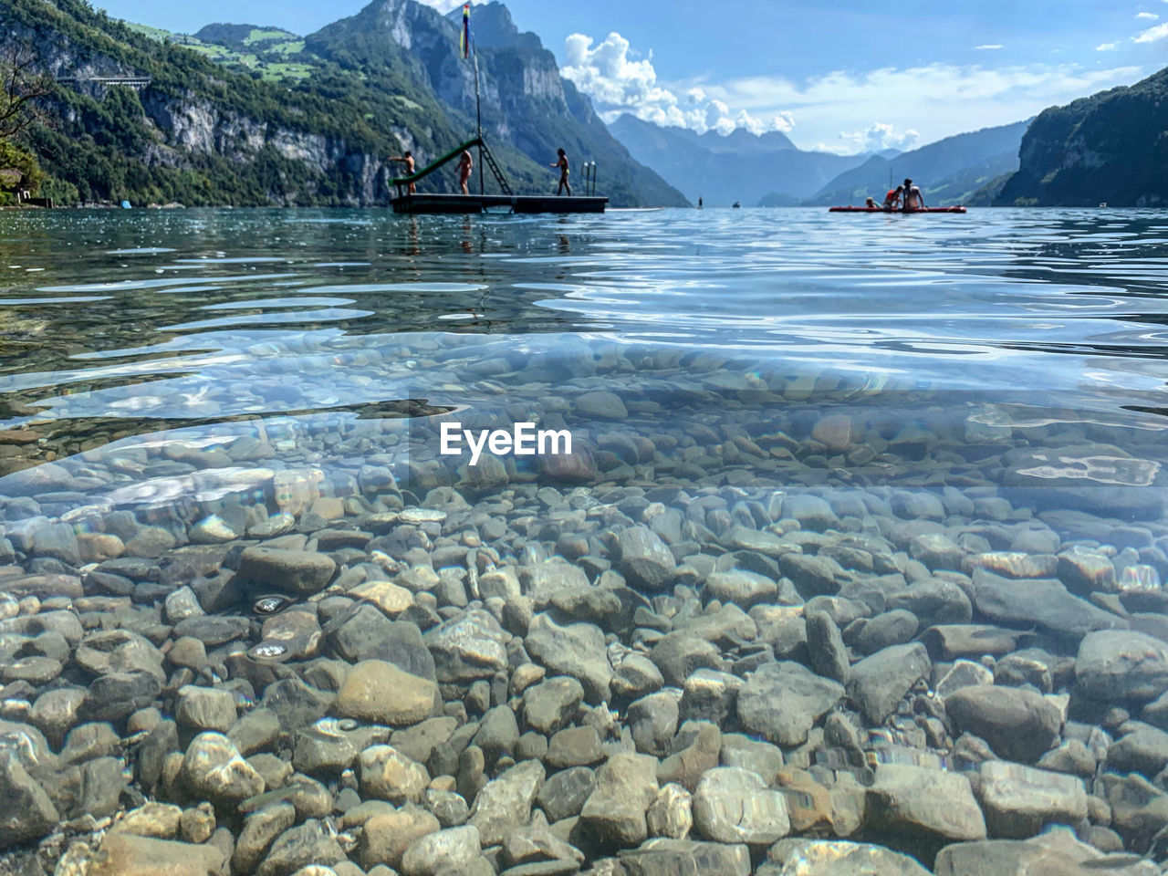 Scenic view of lake against mountains