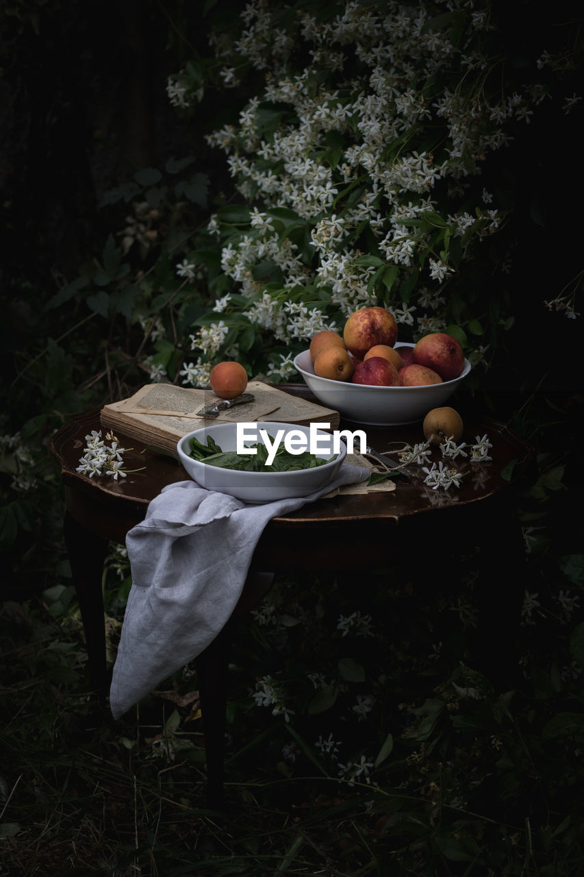 Fruits in basket on table